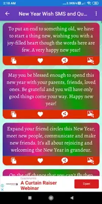 Happy New YearGreeting, Photo Frames, GIF, SMS android App screenshot 5