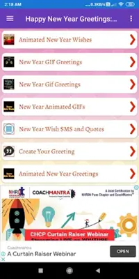 Happy New YearGreeting, Photo Frames, GIF, SMS android App screenshot 7